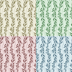 Poster - The seamless color backgrounds with plant pattern.