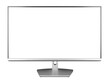 Modern silver black LED computer flat screen display monitor isolated on white background. pc hardware electronics technology concept