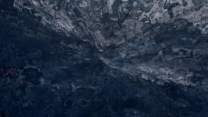 Canvas Print - Abstract moving dark fluid. Visualization of moving melt metal waves, top view