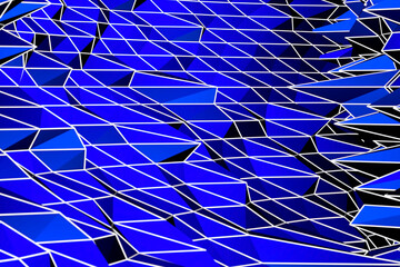 Poster - Polygonal abstract blue wallpaper. Low poly design. Creative geometric 3D illustration. The concept of science, technology.