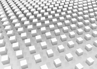 Poster - 3D pattern made of white geometric shapes, creative background or wallpaper surface made of light and shadow. Futuristic decorative abstract texture design, simple graphic elements
