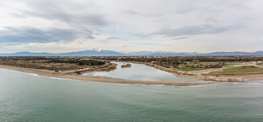 L'embouchure de l'Agly entre Toreilles et le Barcarès