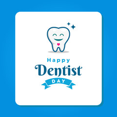Sticker - Happy Dentist Day Vector Design Template Background