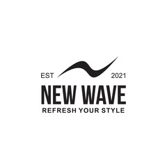 Canvas Print - N letter wave logo design template