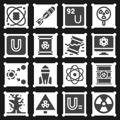 Wall Mural - 16 pack of nuclear  filled web icons set
