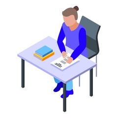 Poster - Classroom school test icon. Isometric of classroom school test vector icon for web design isolated on white background