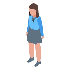 Poster - School uniform girl icon. Isometric of school uniform girl vector icon for web design isolated on white background