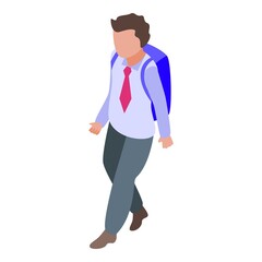 Poster - Backpack school uniform icon. Isometric of backpack school uniform vector icon for web design isolated on white background