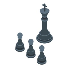 Poster - Hierarchy chess icon. Isometric of hierarchy chess vector icon for web design isolated on white background