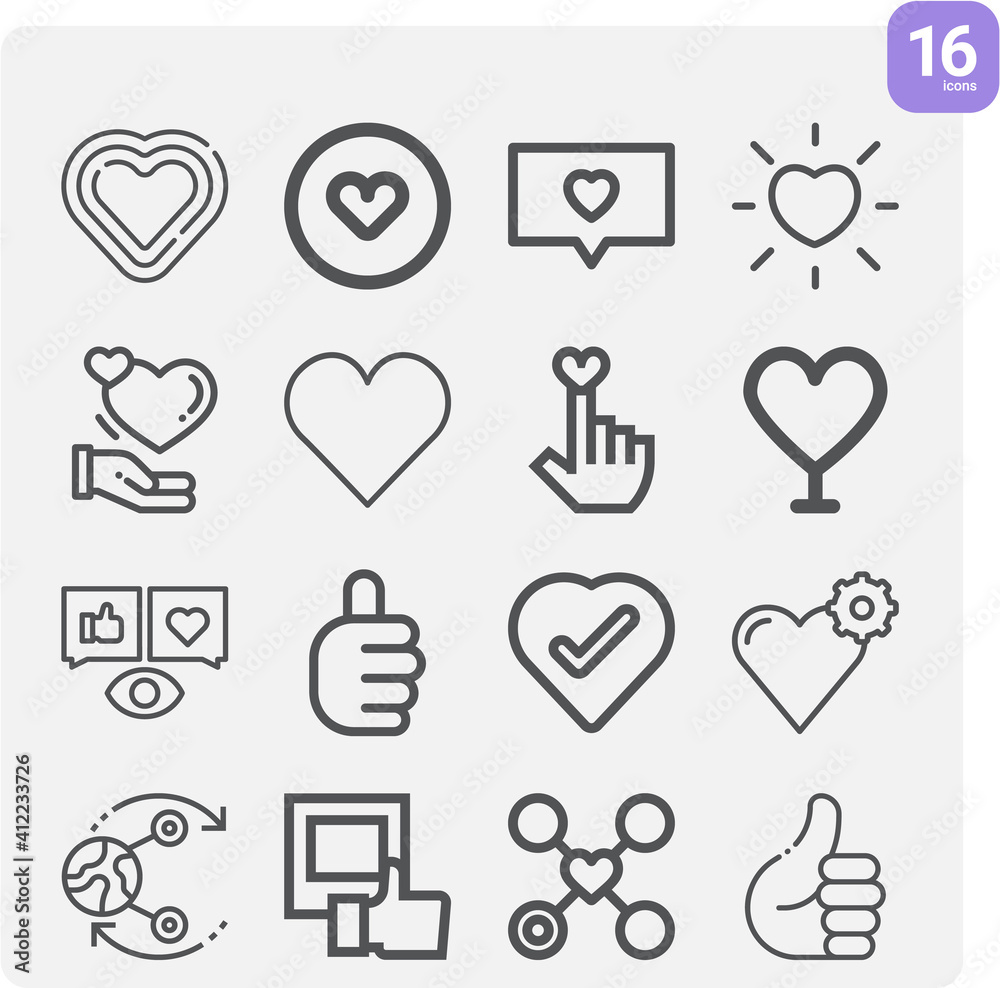 Simple set of corresponding related lineal icons. の Stock ベクター | Adobe ...