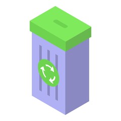 Poster - Recycle bin icon. Isometric of recycle bin vector icon for web design isolated on white background
