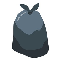 Poster - Bag garbage icon. Isometric of bag garbage vector icon for web design isolated on white background