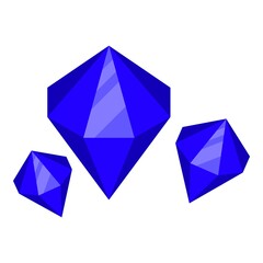 Sticker - Diamonds icon. Isometric of diamonds vector icon for web design isolated on white background