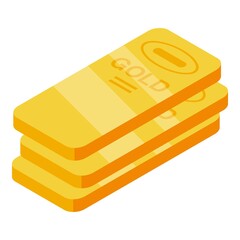 Poster - Golden bars icon. Isometric of golden bars vector icon for web design isolated on white background