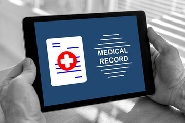 Medical record concept on a tablet