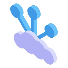Poster - Cloud memory icon. Isometric of cloud memory vector icon for web design isolated on white background