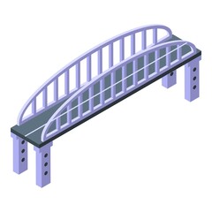 Poster - City bridge icon. Isometric of city bridge vector icon for web design isolated on white background