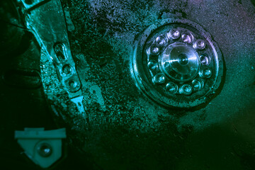 Aufkleber - Close up beautiful open detail frozen hard disk. Concept protection information or save user data.