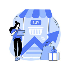 Poster - Consumer society abstract concept vector illustration. Consumption of goods and services, compulsive purchase, shopaholic, retail market, customer habits, online retail app abstract metaphor.