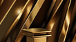 © Anjar G - Shiny gold luxury empty platform or podium scene template for product presentation with realistic 3d abstract backdrop realistic vector