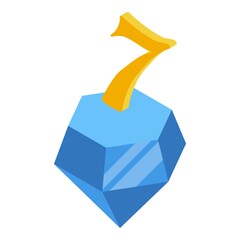 Poster - Diamond lucky seven icon. Isometric of diamond lucky seven vector icon for web design isolated on white background