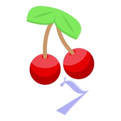 Poster - Cherry lucky seven icon. Isometric of cherry lucky seven vector icon for web design isolated on white background