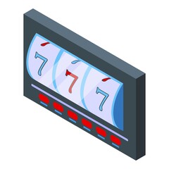 Poster - Slot machine seven icon. Isometric of slot machine seven vector icon for web design isolated on white background