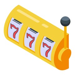Poster - Lucky triple seven icon. Isometric of lucky triple seven vector icon for web design isolated on white background
