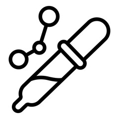 Poster - Pipette test icon. Outline pipette test vector icon for web design isolated on white background