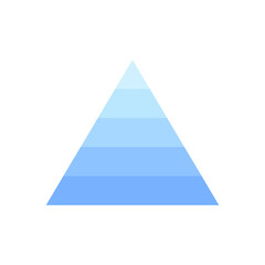 Wall Mural - pyramid infographic template with 5 charts. business concept. blue triangle data segments vector ill