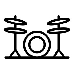 Poster - Musical drums icon. Outline musical drums vector icon for web design isolated on white background