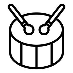Poster - Drum bass music icon. Outline drum bass music vector icon for web design isolated on white background