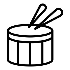 Poster - Drummer instrument icon. Outline drummer instrument vector icon for web design isolated on white background