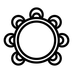 Poster - Tambourine icon. Outline tambourine vector icon for web design isolated on white background