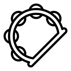 Poster - Festival tambourine icon. Outline festival tambourine vector icon for web design isolated on white background