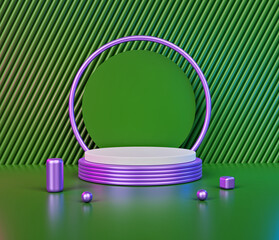 Poster - Abstract trendy background. minimal scene with geometrical forms. Showcase, display podium. 3d rendering