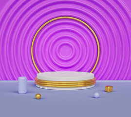 Poster - Abstract trendy background. minimal scene with geometrical forms. Showcase, display podium. 3d rendering