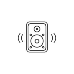 Poster - Acoustic music speaker line icon. Simple icon element for website, web design, mobile applications, infographics