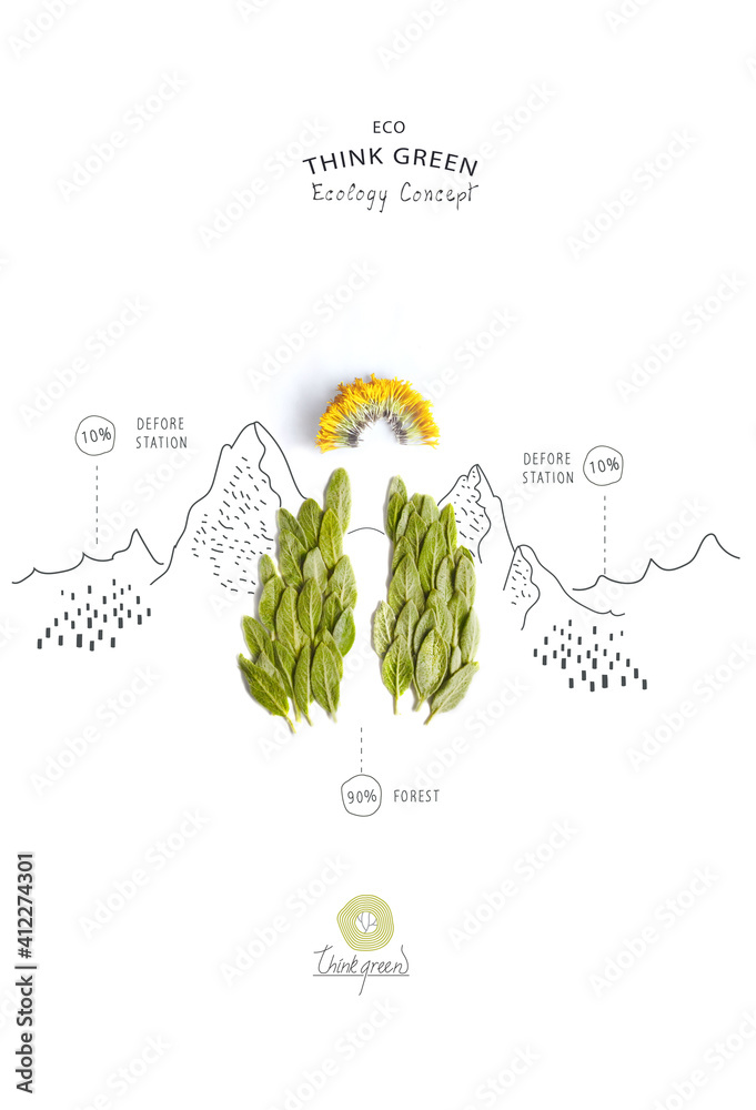 Environmentally friendly planet. Save environment rescue the forests ...