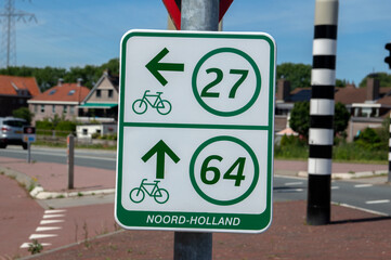 Bicycle Route Sign At Driemond The Netherlands 17-6-2020