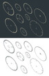 © blacklight_trace - Circular blade saw isometric drawings Set