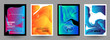 Modern abstract covers set, Modern colorful wave liquid flow poster. Cool gradient shapes composition, vector covers design.