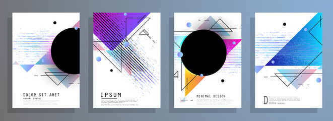 Modern abstract covers set. Abstract shapes composition. Futuristic minimal design. Eps10