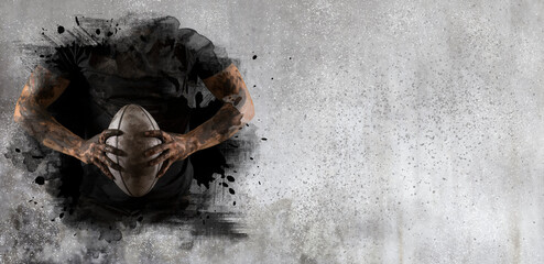 Wall Mural - Rugby player in action. Sports banner