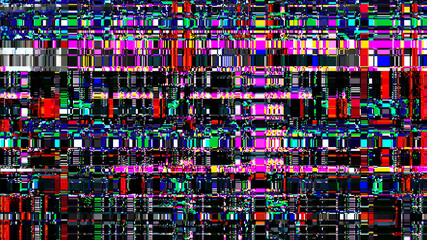 Fototapete - Glitch background. Unusual glitch vector backdrop. Computer screen error. Digital pixel noise. Television signal fail. Data decay. Monitor technical problem.