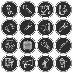 Canvas Print - 16 pack of pa system  lineal web icons set