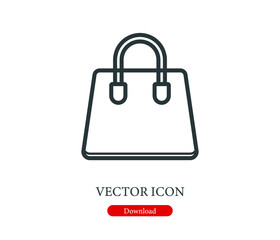 Poster - shopping bag vector icon.  Editable stroke. Linear symbol for use on web and mobile apps, logo, Print media. Line illustration. Vector isolated on white  background
