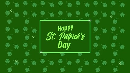 Poster - happy saint patricks day lettering in clovers pattern