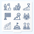 Simple set of 9 icons related to professional life