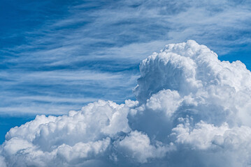 white fluffy clouds in the blue sky